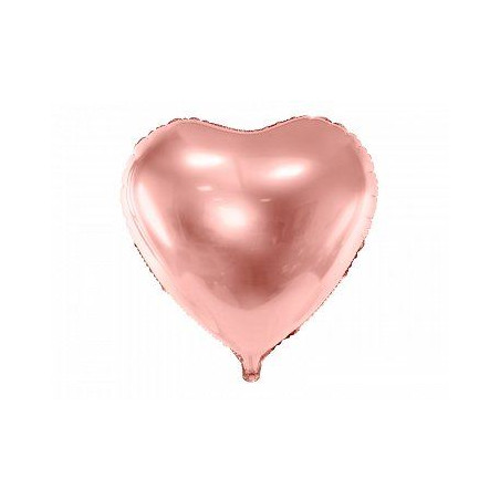 Balon foliowy Serce, 45cm, różowe złoto 1 szt.