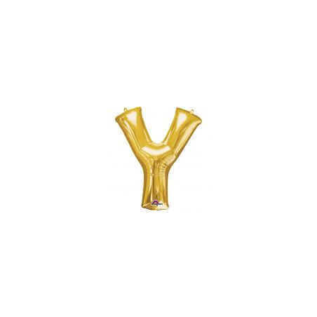 Balon foliowy litera "Y" 76x86 cm - złoty
