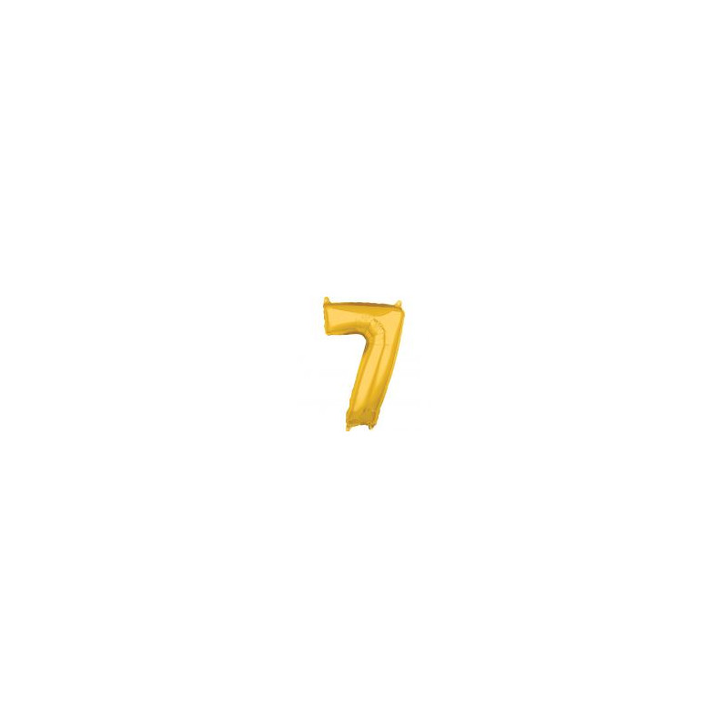 Balon foliowy cyfra "7" złoto 43x66 cm