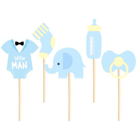 Little Lady Mini Mister Baby Shower Tableware Deco BABY GROW CUPCAKE TOPPERS 