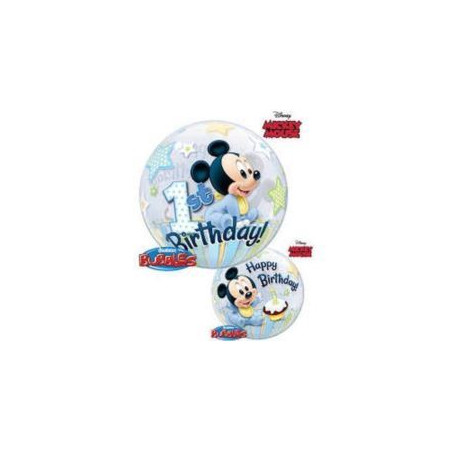 Balon, foliowy 22" QL Bubble Poj. Mickey Mouse 1 U