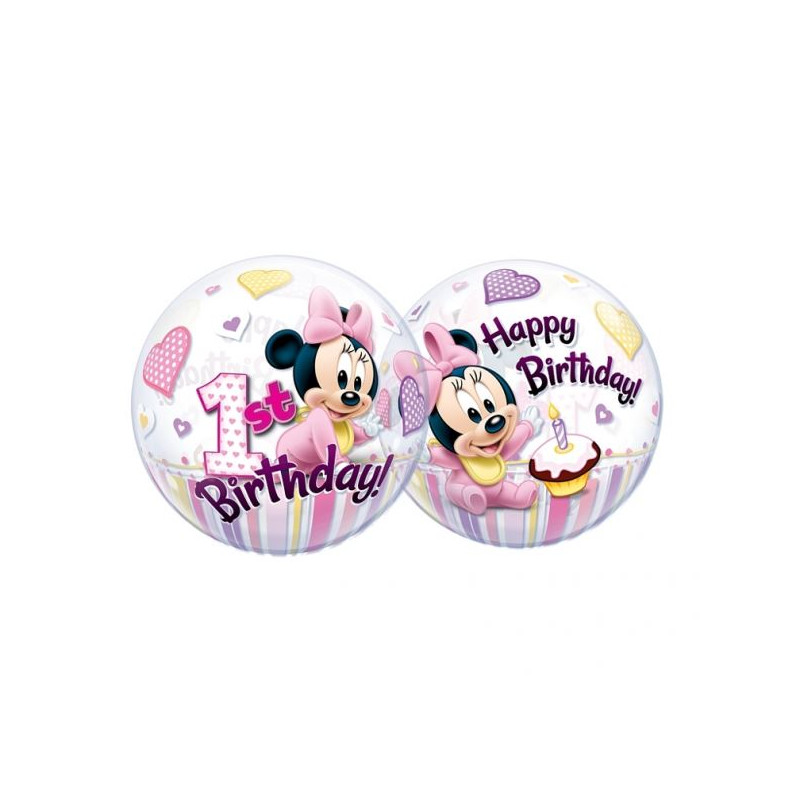 Balon, foliowy 22" QL Bubble Poj. Minnie Mouse "1"