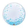 Balon foliowy 24" QL Deco Bubble, błękitne grochy