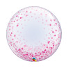 Balon foliowy 24" QL Deco Bubble, różowe grochy
