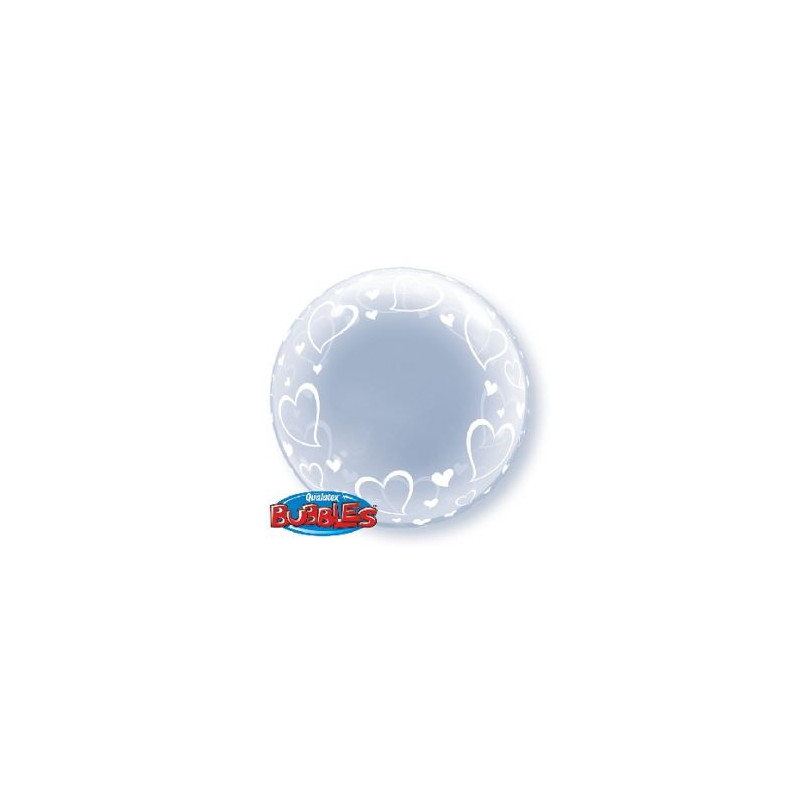Balon foliowy 24" QL Bubble Deco "serca