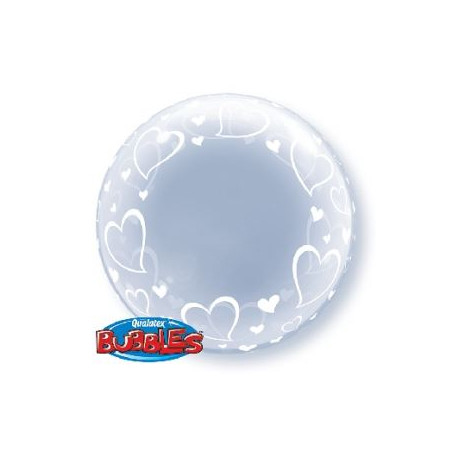 Balon foliowy 24" QL Bubble Deco "serca