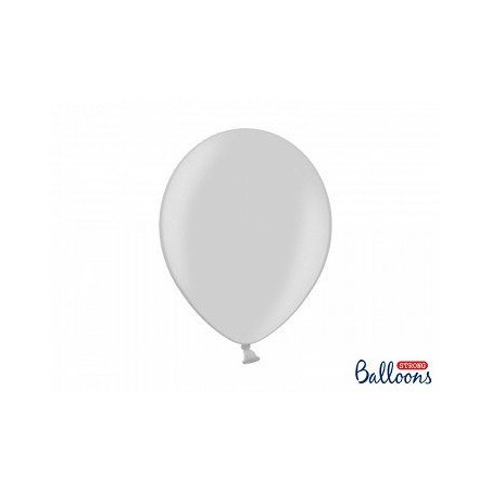 Balony Strong 30 cm, Metallic Silver Snow,10 szt.