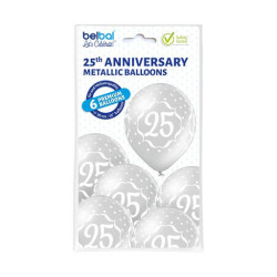 Balon Belbal D11, 30 cm 25th Anniversary, 6 szt