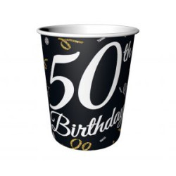 Kubeczki papierowe B&C 50 Birthday, 6 szt.