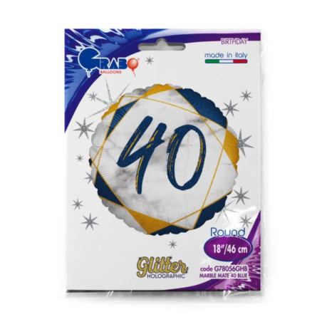 Balon Grabo 18" Marble Mate 40 blue