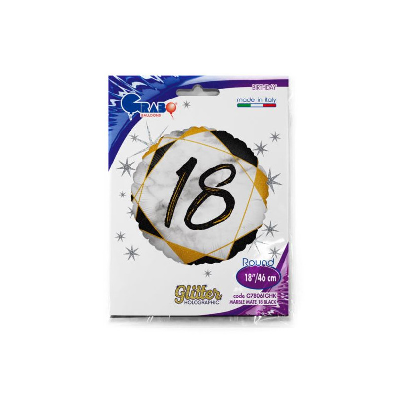 Balon Grabo 18" Marble Mate 18 Black