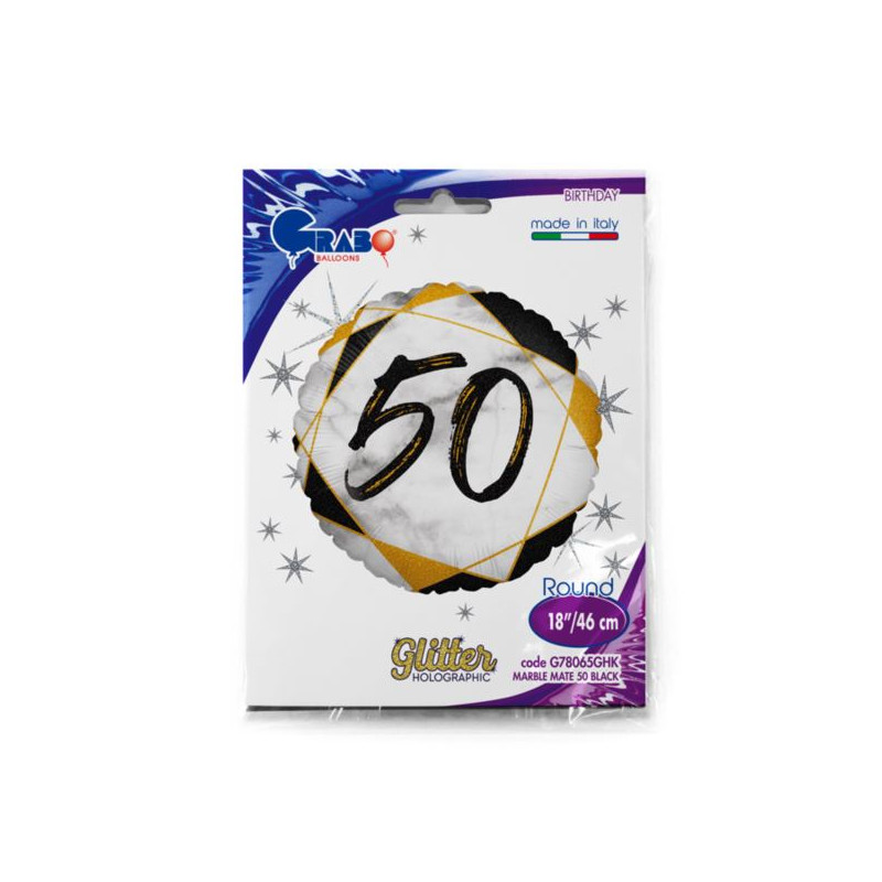 Balon Grabo 18" Marble Mate 50 Black