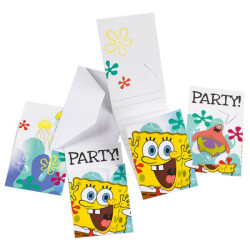 Zaproszenia z kopertami SpongeBob SpongeBob