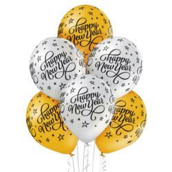 Balony 12" Happy New Year 6szt.
