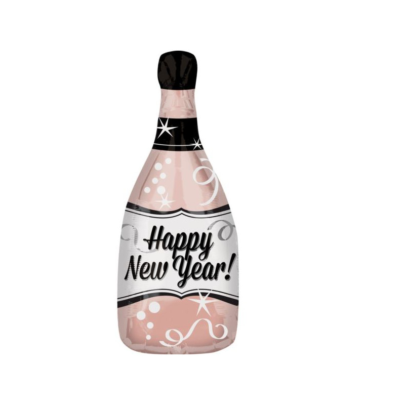 Standard Shape HNY Rose Gold Bubbly Bottle balon f