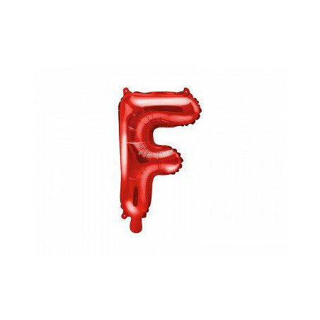 Balon foliowy Litera ''F'', 35cm, czerwony