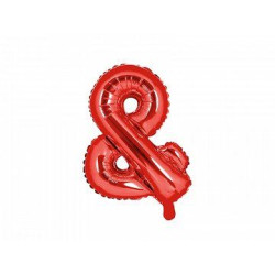 Balon foliowy Litera ''&'', 35cm, czerwony