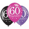 Balony lateksowe 60 lat Pink Celebration 27,5 cm