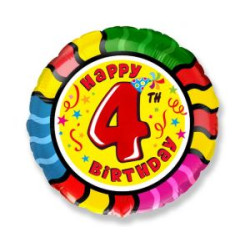 Balon foliowy 18" FX - " Happy Birthday - "4"