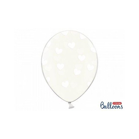 Balony 30cm, Serduszka, Crystal Clear