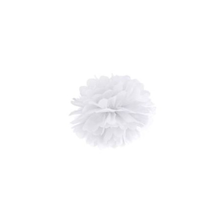 Pompon bibułowy, biały 35 cm