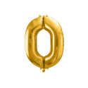 Balon foliowy Cyfra "0", 86cm, złoty