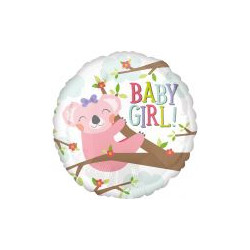 Balon foliowy standard "Baby Girl - Koala" 43cm