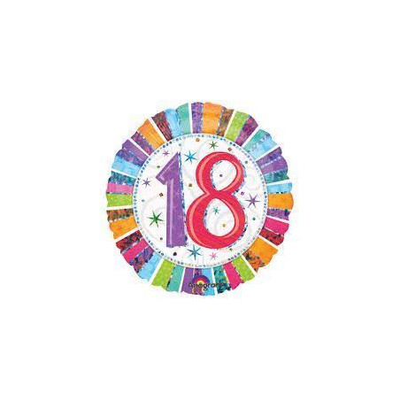 Balon, foliowy 18" CIR "18-te urodziny" multicolor