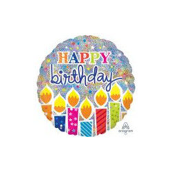 Balon foliowy "Swiecące świeczki urodzinowe" 43 cm