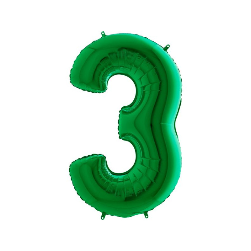 Balon Numer 3 Zielony