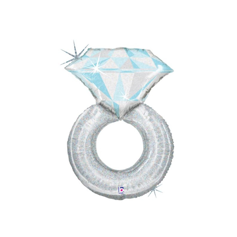 Balon Grabo 38'' 97cm Platinum Wedding Ring Holo