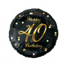 Balon foliowy B&C Happy 40 Birthday, czarny