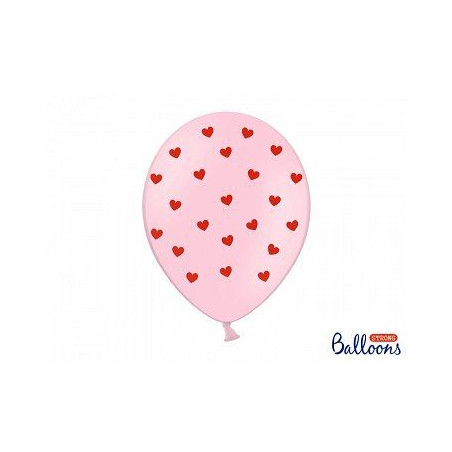 Balony 30 cm, Serca, Pastel Baby Pink