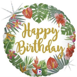 Balon Grabo 18'' Happy Birthday Tropical