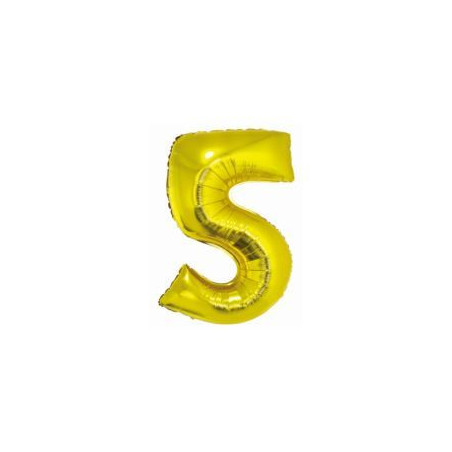 Balon foliowy Smart, Cyfra 5, złota, 76 cm