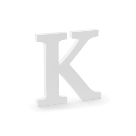 Drewniana litera K, biały, 19,5x20cm
