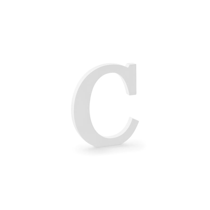 Drewniana litera C, biały, 17x20cm