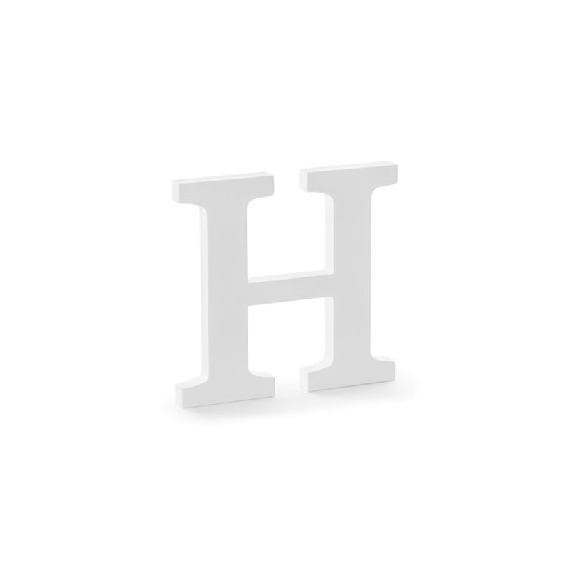 Drewniana litera H, biały, 21x20cm