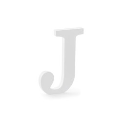 Drewniana litera J, biały, 14,5x20cm