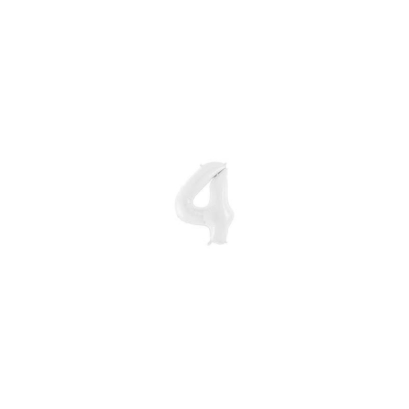 Balon foliowy Cyfra ''4'', 86 cm, biały