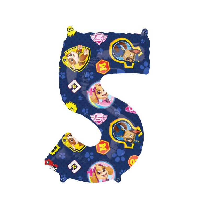 Mid Size Paw Patrol Number 5 balon foliowy