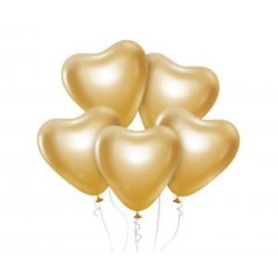 Balony Beauty&Charm, platynowe złote serca 12"/ 6