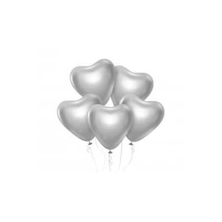 Balony Beauty&Charm, platynowe srebrne serca