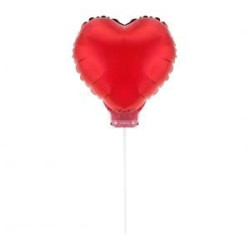 Balon foliowy "Serce", 11" czerwone, z patyczkiem