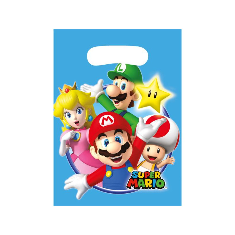 torebki na słodycze Super Mario plastik 23,4 x 16