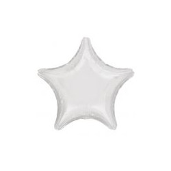 Balon foliowy gwiazdka metalik - biały 43 cm