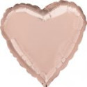 Balon foliowy "Serce" - różowe złoto 43 cm
