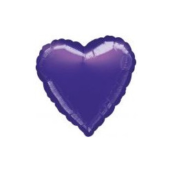 Balon foliowy purpurowy metalik serce 43 cm 1 szt.