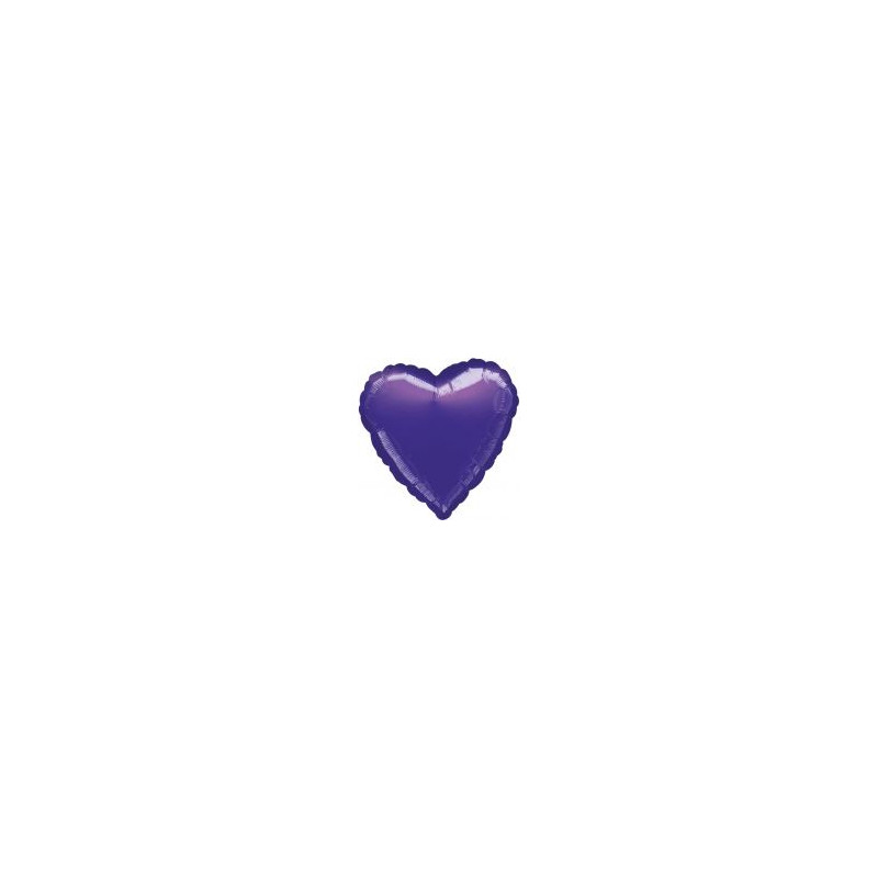 Balon foliowy purpurowy metalik serce 43 cm 1 szt.