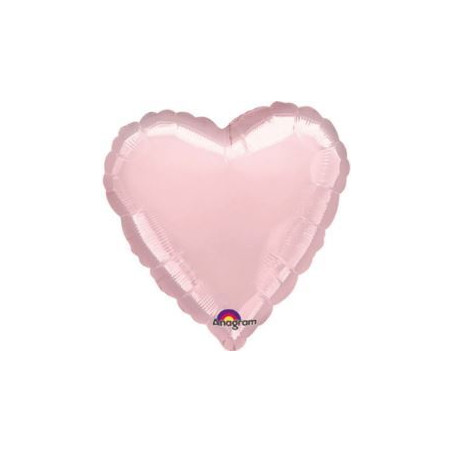Balon, foliowy Serce met. j różowy 43 cm